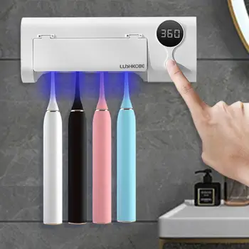 Nya Uppgraderingen 2-i-1 UV-Tandborste Sterilizer USB-Tandborste Hållare Automatisk Tandkräm Squeezers Dispenser Hem Badrum som