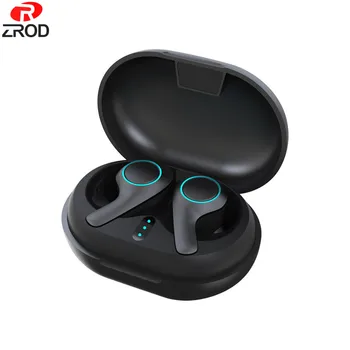 Nyaste TWS Trådlösa Hörlurar med Bluetooth V5.0 Hörlurar Touch-Kontroll 9D HiFi Stereo Sport Hörlurar Headset med Power Bank