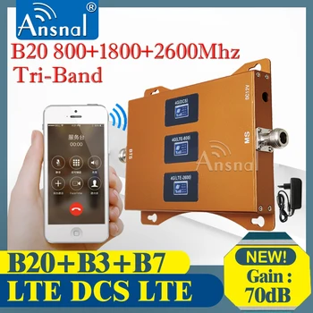 Nytt!!Cellular Förstärkare 4G B20 800 1800 2600Mhz Tri-Band 4G Mobiltelefon Repeater GSM 2g 4g-Nät Mobil Signal Booster LTE-DCS
