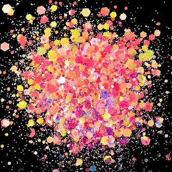 Nytt!!!Holografisk Blandade Hexagon Form Chunky Nail Glitter Paljetter Glittrande Flingor Skivor Manikyr Kropp/Ögonskydd/ansiktskydd Glitter 12Colors
