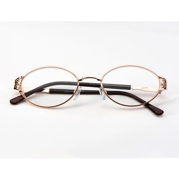 Nytt Mode för Kvinnor Metall läsglasögon Damer Ihåliga Ristade Full Frame läsglasögon för syn gafas Diopter+1.00-+4.00 B2