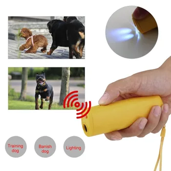 Nytt Ultraljud hundträning Repeller Kontroll Tränare Enhet 3-i-1 Anti-skällande Sluta Skälla Avskräcka Hundar som Sällskapsdjur Träning