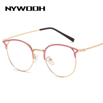NYWOOH Cat Eye Färdiga Glasögon för Närsynthet Kvinnor Sexiga Metall Närsynta Glasögon Recept -1.0 2.0 2.5 3.0 3.5 6.0 Dioptrier