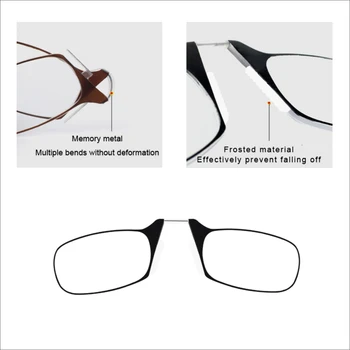 Näsan Vilar läsglasögon +1.0 till +3,0, Bärbara SOS Plånbok Läsare klipp på Mini läsglasögon med fallet