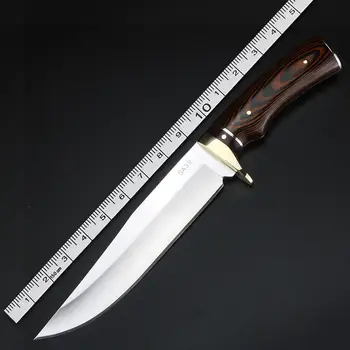 Offentlig kniv med fast blad kniv 7CR17MOV stål camping jakt kniv rak kniv i självförsvar för kort kniv