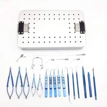 Oftalmologiska Katarakt Öga Mikro Kirurgi-Instrument med sterilisering fallet box 21PCS