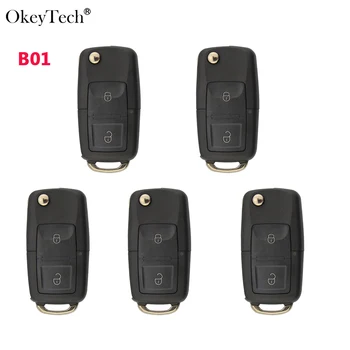 Okeytech 5ST/PARTI KD Fjärrkontrollens knappar för VW B5 Stil B-Serien 2-Knappen för KD300/KD900/URG200 Viktiga Programmerare Universal B01-2