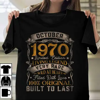 Oktober 1970 Vintage 50-Årsdag Klassiska 50 År Gamla T-Shirt