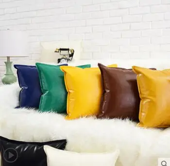 Olja, vax PU färg konstläder läder soffa kram örngott Vardagsrum hem kuddfodral