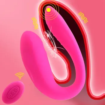 OLO Suger Vibrator U-Form Böjbar sexleksaker för Par Kvinnor Klitoris, Slidan Stimulator Erotiska G-spot Vibrator Par Dela