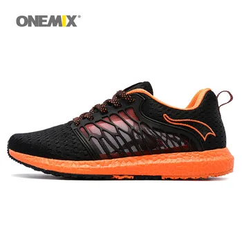 ONEMIX män löparskor andas gasbinda mesh skor ljus coola sneakers för offentlig lace-upp walking skor jogging sneakers