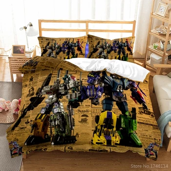 Optimus Prime, Bumblebee Transformers 3D-Utskrivna Sängkläder Set Hjälparen Täcka Örngott Set Sängkläder Sängkläder för Barn Vuxna