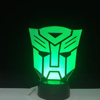 Optimus Prime Karaktär Pojke Eller Transformers 3D LED-Illusion-och Utflyktsdisk Tabell RGB-Night Light Färgglad Lampa Pojkar och Födelsedagspresent