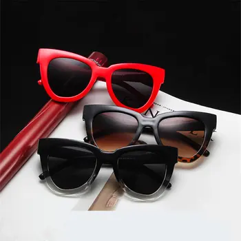 Oulylan Cat Eye Överdimensionerade Retro Solglasögon för Kvinnor Vintage Röda Glasögon Varumärke Designer solglasögon Man Glasögon UV400 Nyanser