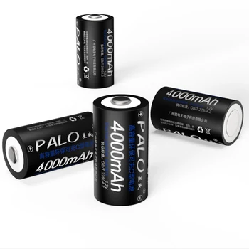 PALO Batteri 4 ST 4000mAh 1,2 V C Storlek Laddningsbara Batterier För Elektroniska Verktyg Flash Light + 2st Batteri förvaringsbox