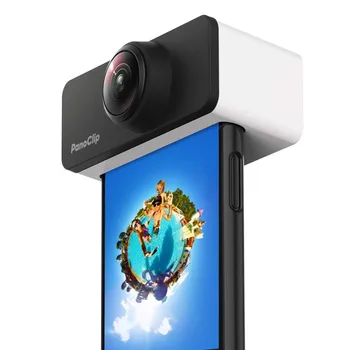 PanoClip Snap-On 360 Objektivets Vidvinkel Panoramautsikt Objektiv Foton Mobil Dubbel 180 Graders Fisheye-Lins för iPhone X 7 Plus 8