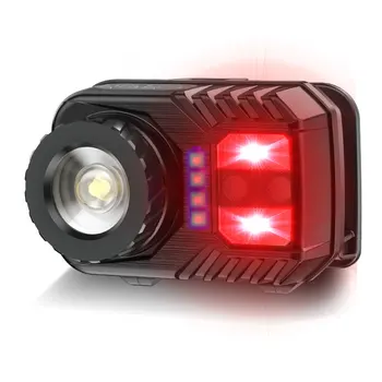 Panyz K120 LED Motion IR-Sensor Mini Strålkastare XP-G2+2*3030 Röd Ljus 5-Läget Zoom Strålkastare Uppladdningsbar pannlampa Jakt Ljus