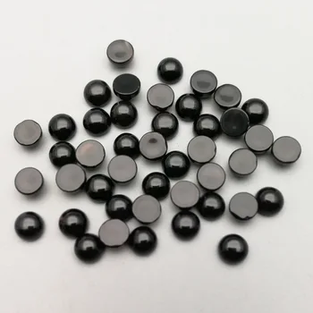 Partihandel mode naturligt svart onyx sten pärlor charm 6mm rund CABOCHON för fotosmycken 50st fri frakt inga hål