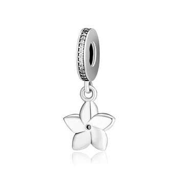 Passar för Pandora Charm Armband Magnolia Blomma Pärlor med Blek Cerise Emalj 925 Sterling Silver Smycken Fri Frakt