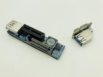 PCI-E Extender PCI-E 1X 1X Riser USB 3.0-Kabel, SATA Power som Arbetar för Moderkort med PCI-E x1-Kortplats Bitcoin Miner Antminer Mining