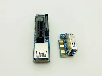 PCI-E Extender PCI-E 1X 1X Riser USB 3.0-Kabel, SATA Power som Arbetar för Moderkort med PCI-E x1-Kortplats Bitcoin Miner Antminer Mining