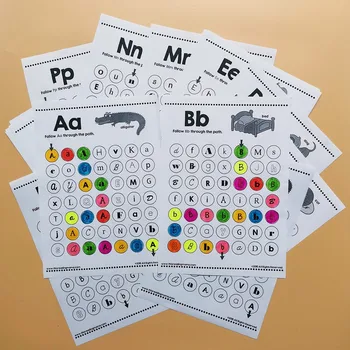 Pedagogiska Leksaker för Barn-Z Wooksheet Klassrummet Dekoration Lära sig engelska Böcker Färg Målning Träning Bok Lärande Leksaker