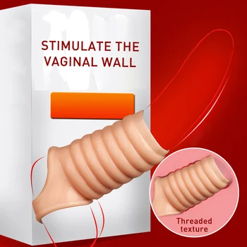 Penis Utvidgningen Penis Förlängning Ärmar För Vuxna Manliga Kyskhet Enheter Återanvändbara Kondom Kuk Ringar för penis sexleksaker