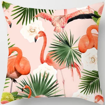 Pink peach skin flamingo kuddfodral örngott kuddfodral Hawaii dekoration sommar fest soffa heminredning 45*45cm