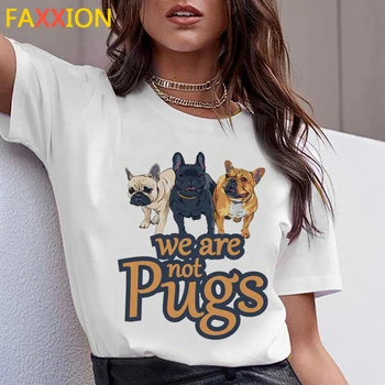 Pit Bull Tshirt bästa Kvinnliga Tax Mops Teckel Hund Tshirt Kvinnor Sommar Söt fransk Bulldog Frances schäfer T-shirt