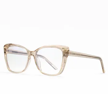 Plastram Glas Full Rim Glasögon Nya Ankomst Mode Anti-Blue Ray Kvinnor Stil Optiska Glasögon Hot Försäljning