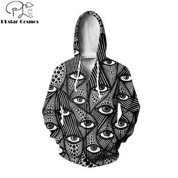 PLstar Kosmos Hippie Mandala Trippy Abstrakt Psykedelisk eye 3d hoodies/Tröja Vintern hösten Lång ärm streetwear-41