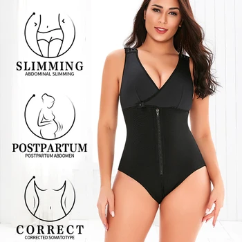 Plus size Bantning Underkläder Body Body Shaper Kvinnor Midja Tränare Postpartum Shapewear Shaper Återhämtning Butt Lyftare Trosor