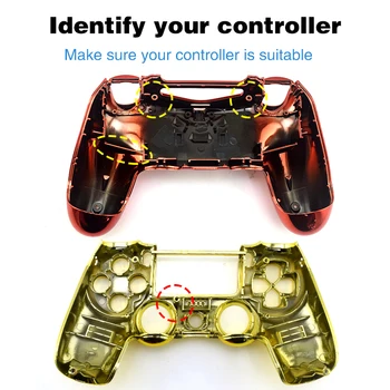 Plätering Ersätter Full Fallet och Knappen Mod Kit för jds 010 DualShock 4 PlayStation 4 PS4 Controller Bostäder Täcka
