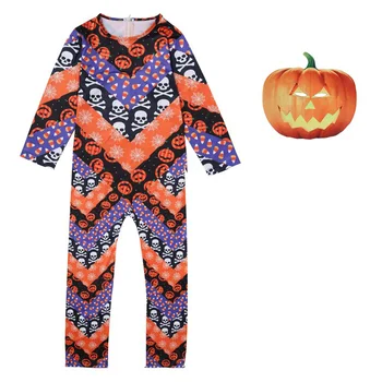 Pojkar Halloween-Kostym För Barn Overall Kläder Skrämmande Mask Ghost Cosplay Kostym Pumpa Kläder För Barn 5-14Y 62949