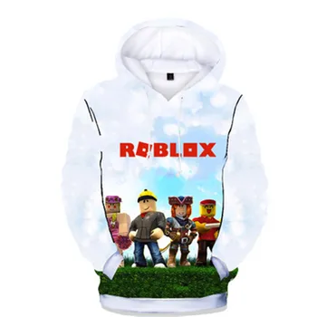Pojkar Hoodies Robloxing Tecknat 3D-Print Baby Flickor Sweatshirts, T-shirt Mode Nya Casual Bomull Pullovrar Barn Kläder