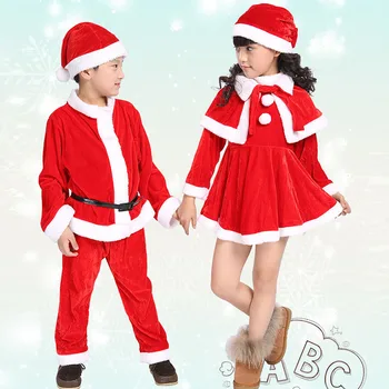 Pojkar Kostymer Sätter Barn Kläder Cosplay Santa Claus Kläder Kids Klänningar för Flickor Jul Klänning som 4 6 8 10 12 14 År