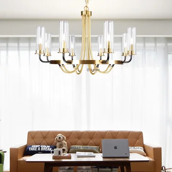 Postmoderna lyx LED Strykjärn art ljuskrona Nordiska glas vardagsrum belysning sovrum fixtur matsal villa hängande lampor