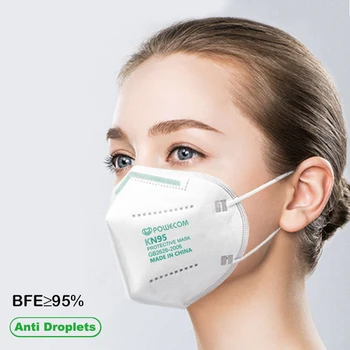 POWECOM FFP2 Mask KN95 Mask Respirator Ansikte Mun Mask Återanvändbara Mask Med Filter Dammtät 95%Filtrering Mun Dämpa Täcka Mask