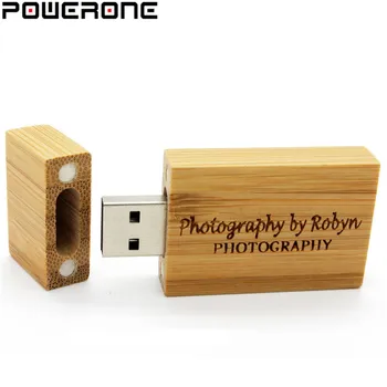 POWERONE gratis anpassad logotyp Trä block USB-Flash-Enhet rött trä pendrive 4GB 8GB 16GB 32GB 64GB Pen Drive-Minne eller