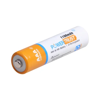 PowerTrust 8 Förpackningar 1100mAh 1,2 V AAA Ni-MH Uppladdningsbart Batteri för AA och AAA-Batterier (Fall Ingår)
