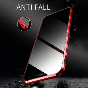 Privacy Screen Protector Magnetiska Case För iPhone 11 Pro XS Max X XR Plattform Peep Glas Case För iPhone 7 8 6 6S Plus SE 2020 Fall