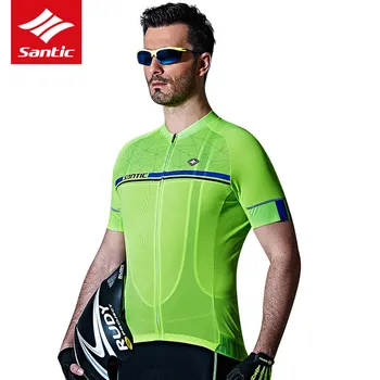 Pro Team Män Sommar Santic Cykling Jersey som Andas Mysig Cykel DH Cykel kläder 4 ColorsMTB Road Jersey