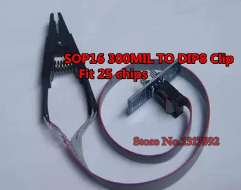 Programmerare Testa Klipp SOP16 SOP SOIC 16 SOIC16 Pin IC Test Klämma med kabel - /SOP16 att DIP8 IC Flash Klipp