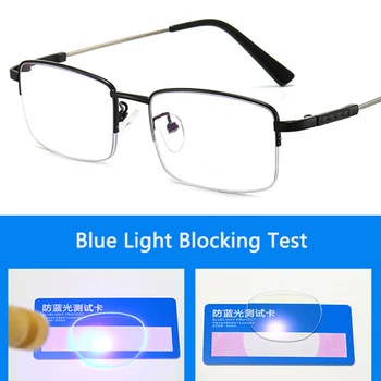 Progressiv multifokal läsglasögon för Män Kvinnor Anti Blue Ray Anti-trötthet Presbyopi Förstoringsglas hälften ram läsare 1.5 2.5
