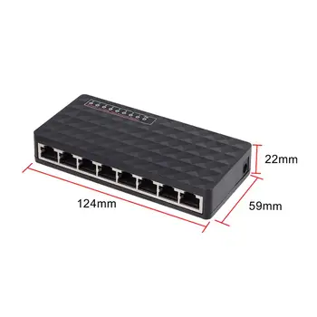 Proster 8 Port för Mini Switch Ethernet för Netzwerk DSL-LAN-Hubb 10 100 Mbit / s Skrivbordet Mini-Switch för 8 Port (RJ45 Snabbt