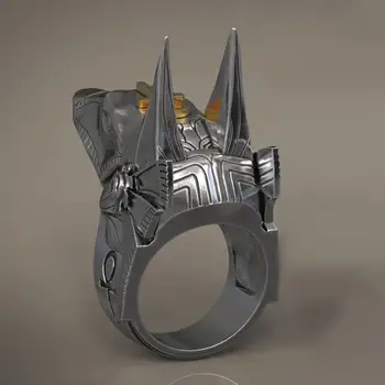 Punk Mode Stargate Egyptiska Gudomen Anubis Ankh-Korset Talisman-Guld och Mc Ring Vintage Smycken Ringar för Män