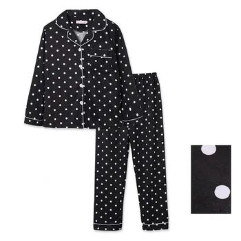 Pyjamas Set Sexiga Kvinnor Dot Pyjama långärmad Skjorta Byxor 2Piece/Set 2020 Nya Mode Mamma Hemmakläder