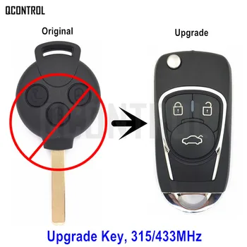 QCONTROL Uppgraderade Bil Avlägsna Nyckeln 433MHz för Mercedes-Benz, Smart Fortwo 451 med Integrerade Chip 2007 -