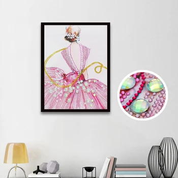 QIQI Flicka 5D Delvis diamant färg broderier kristall mosaik konst målning flicka bröllop creativ eller DIY hobby strass bild