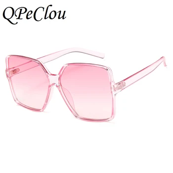 QPeClou Retro Leopard Fyrkantiga Solglasögon För Kvinnor 2019 Nya Varumärket Designer Vintage Stora Solglasögon Män Kör Gafas Oculos Nyanser